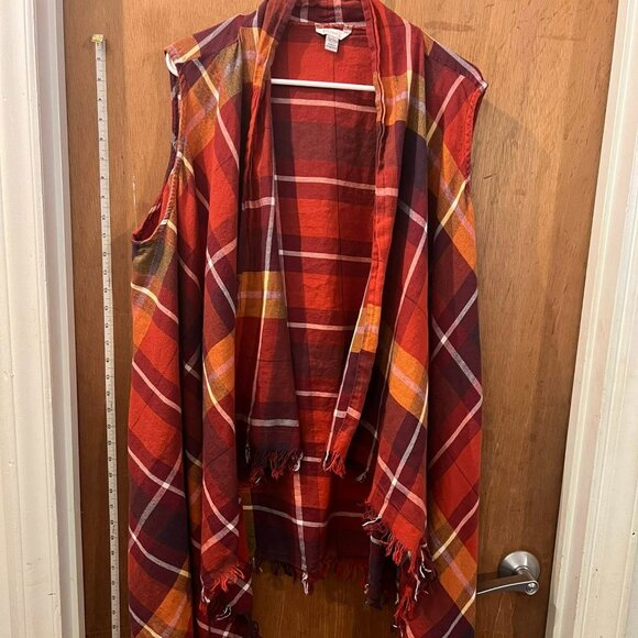 Size 26/28W - Cato - Plaid Fall Toned Sleeveless Wrap - Picture 1 of 6